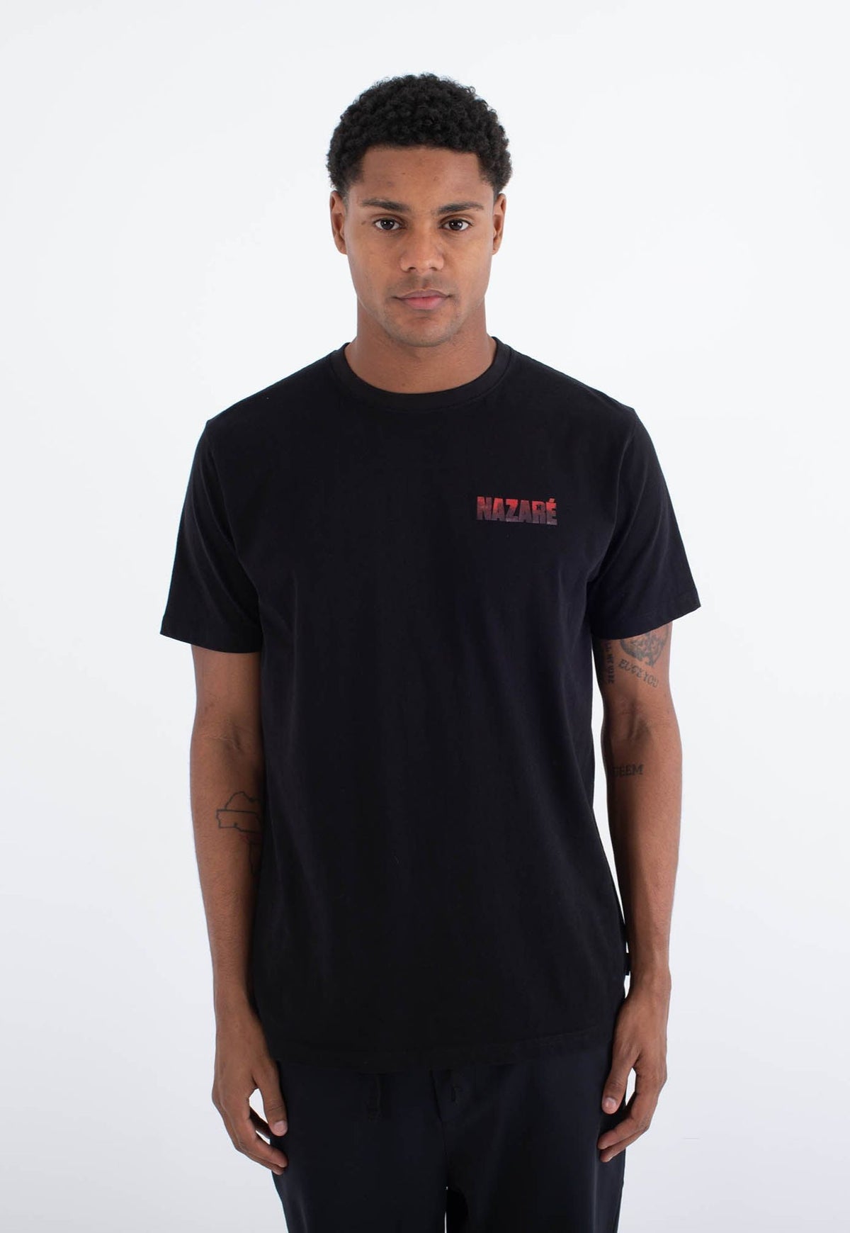 Black טי שירט קצרה Nazare Small Script לגברים HURLEY