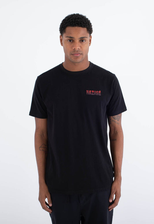 Black טי שירט קצרה Nazare Small Script לגברים HURLEY
