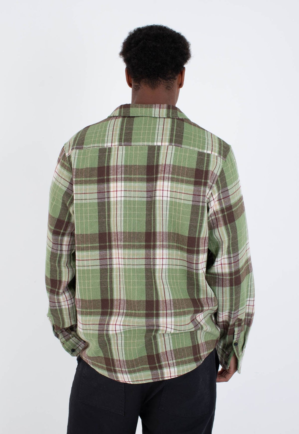 Lavender חולצה מכופתרת קצרה Axe Flannel לגברים HURLEY