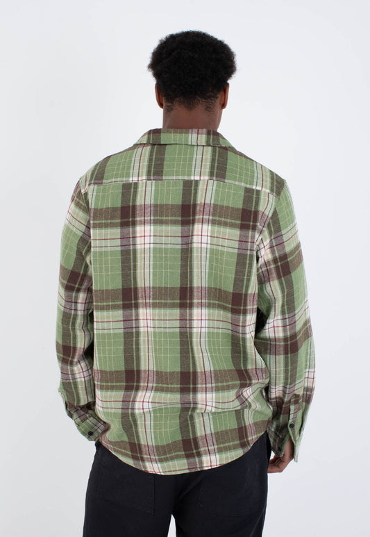 Lavender חולצה מכופתרת קצרה Axe Flannel לגברים HURLEY