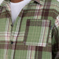 Dark Olive Green חולצה מכופתרת קצרה Axe Flannel לגברים HURLEY