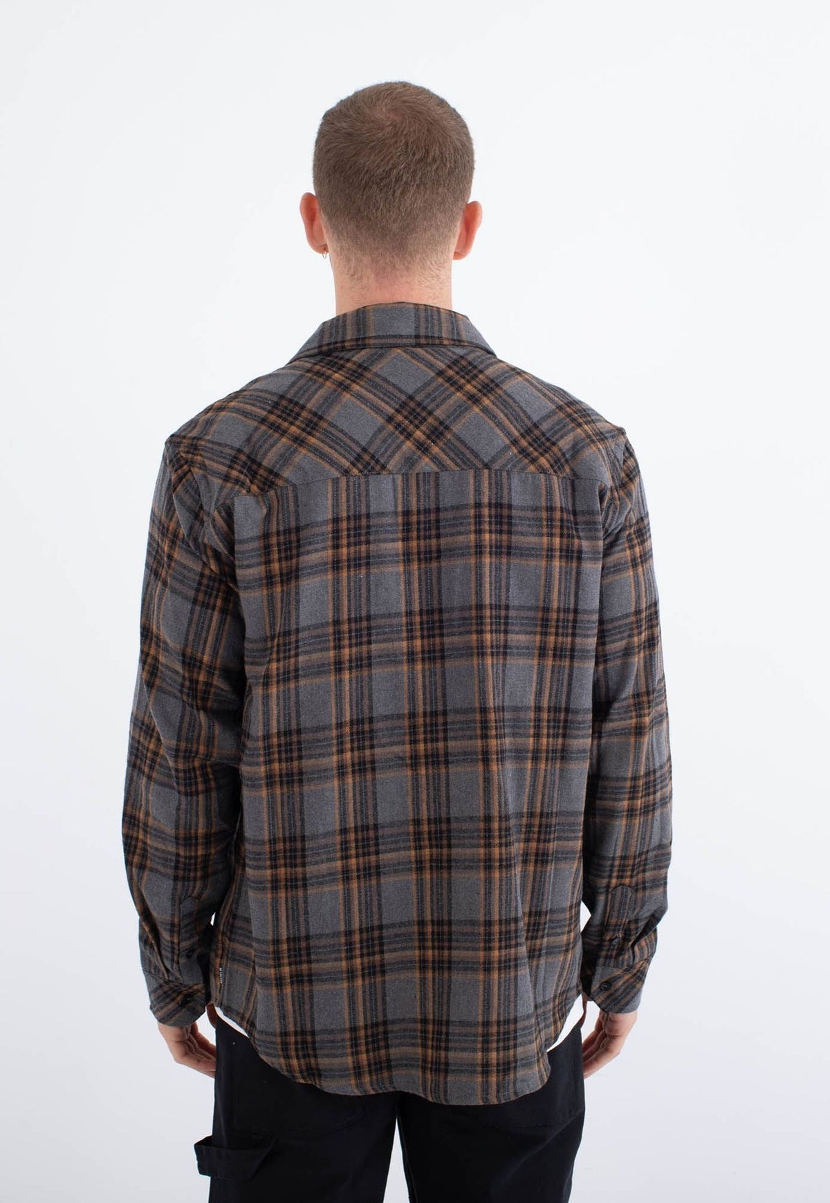 White Smoke חולצה מכופתרת קצרה Axe Flannel לגברים HURLEY