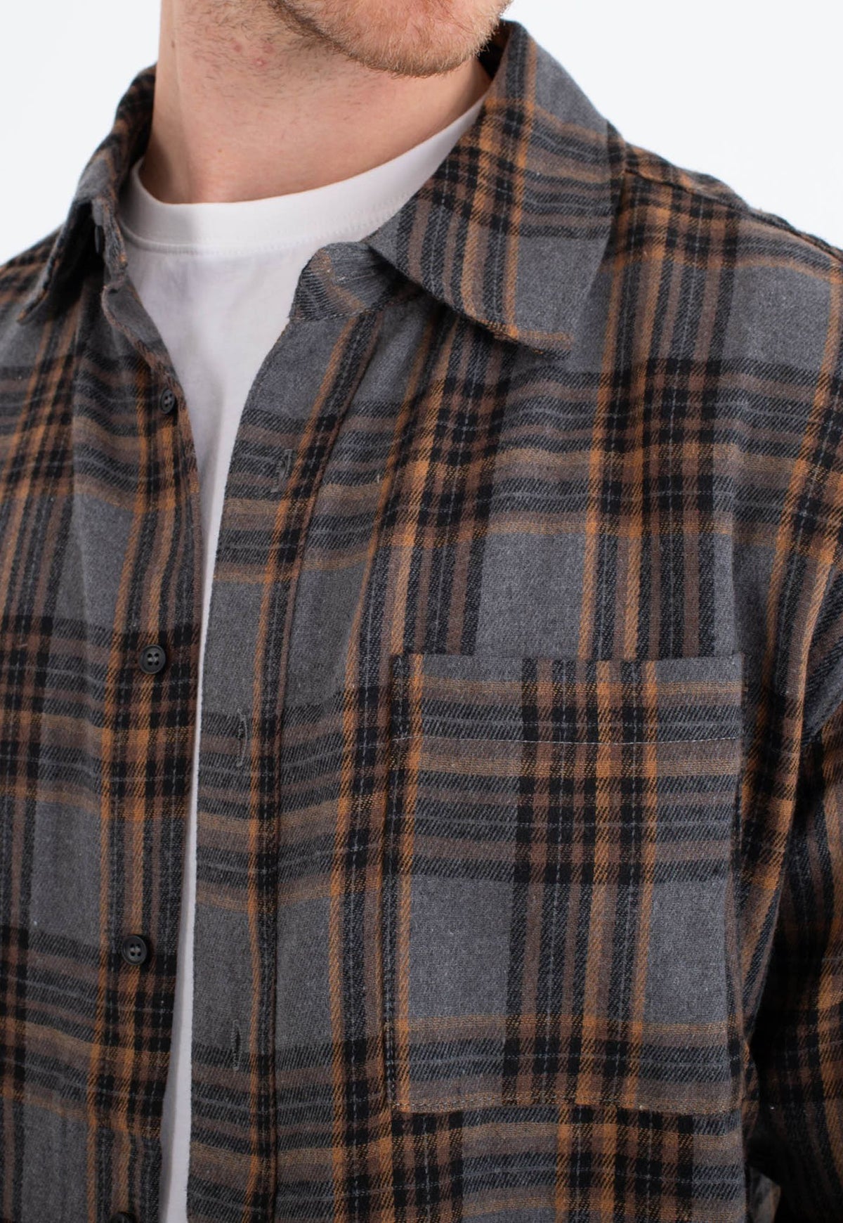 Dark Slate Gray חולצה מכופתרת קצרה Axe Flannel לגברים HURLEY