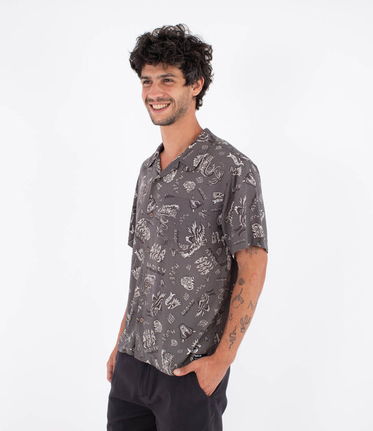 White Smoke חולצה מכופתרת קצרה לגברים Etam Woven HURLEY