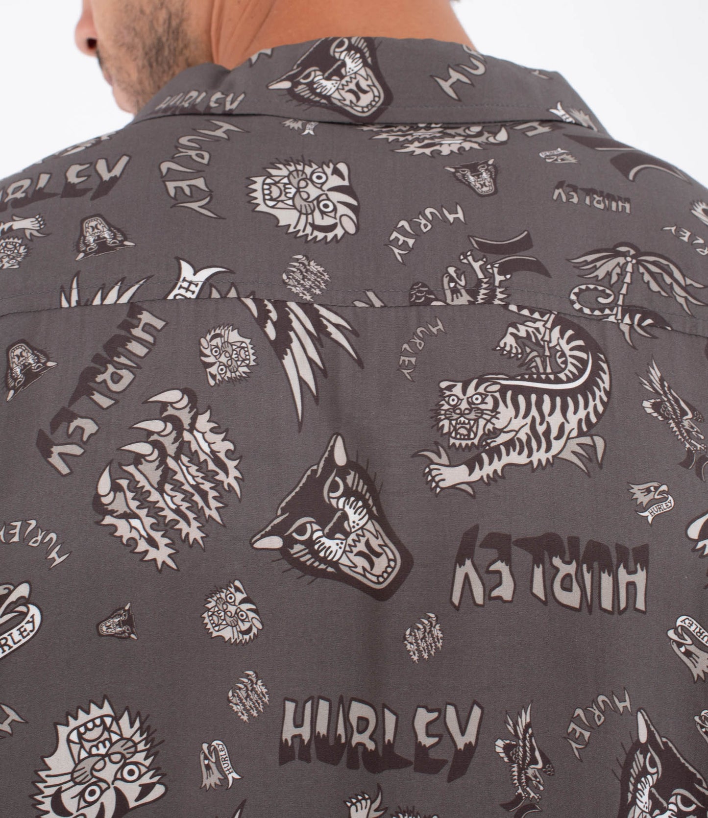 Dim Gray חולצה מכופתרת קצרה לגברים Etam Woven HURLEY