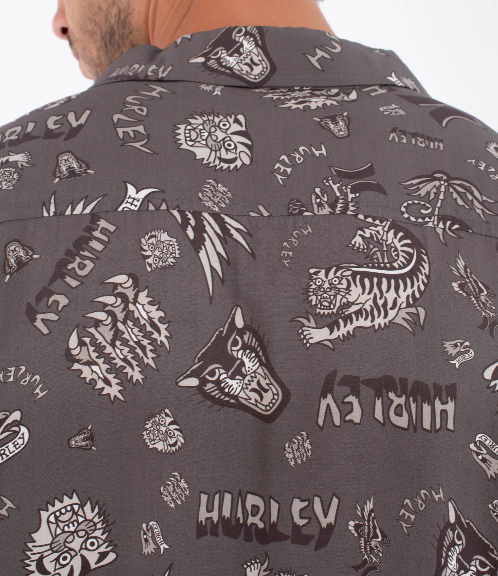 Dim Gray חולצה מכופתרת קצרה לגברים Etam Woven HURLEY