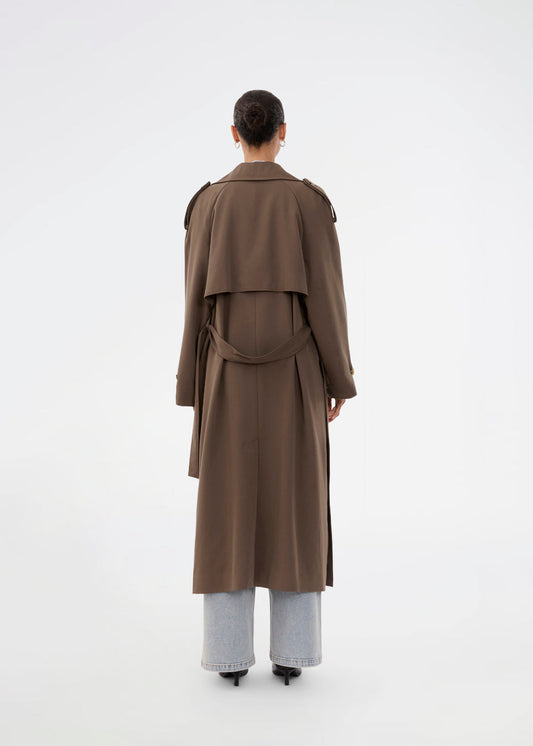 Dark Olive Green מעיל טרנץ׳ לנשים Evie MODSTROM