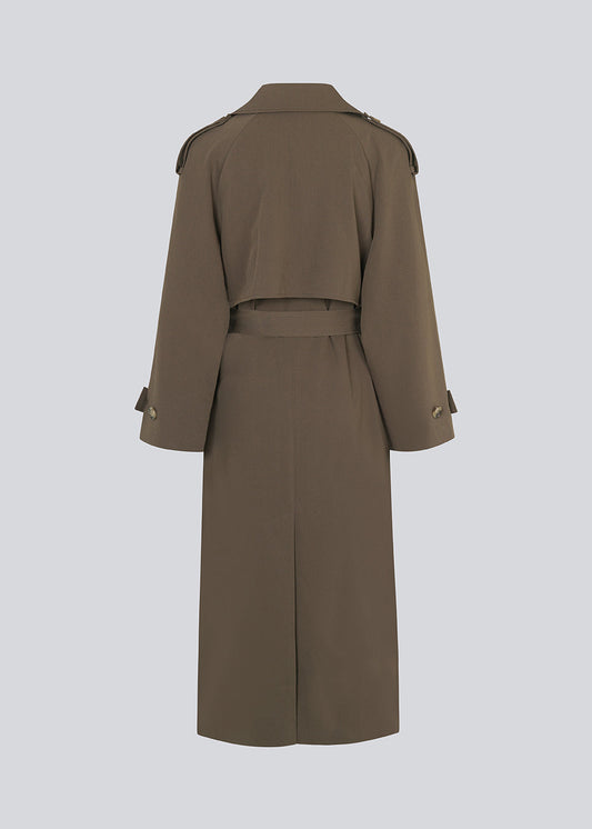Dark Olive Green מעיל טרנץ׳ לנשים Evie MODSTROM