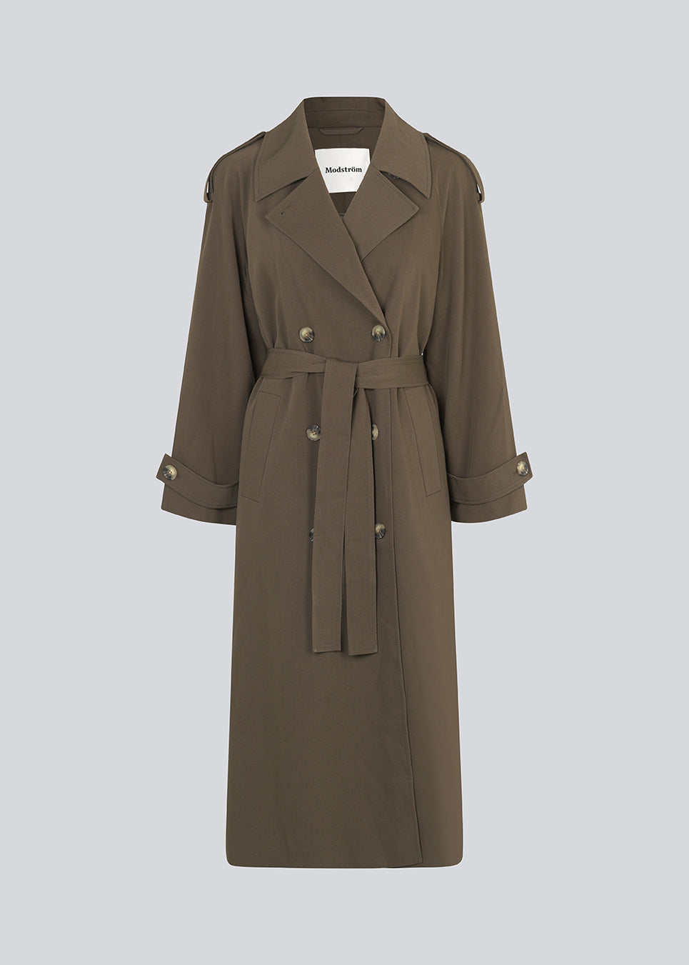 Dark Olive Green מעיל טרנץ׳ לנשים Evie MODSTROM