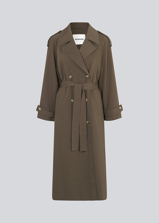 Dark Olive Green מעיל טרנץ׳ לנשים Evie MODSTROM