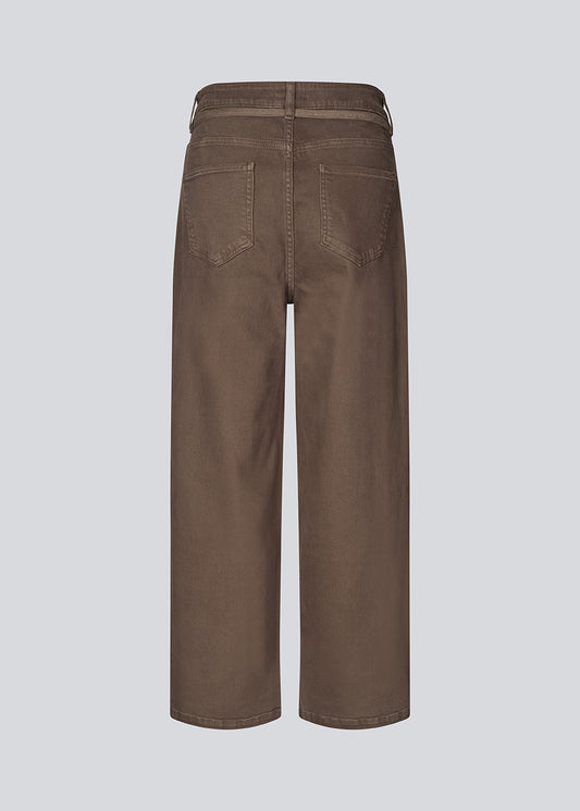 Dark Olive Green ג׳ינס רחב לנשים Isolde Dye MODSTROM