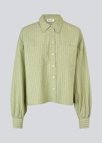 Light Gray חולצה מכופתרת ארוכה לנשים Umeko Stripe MODSTROM
