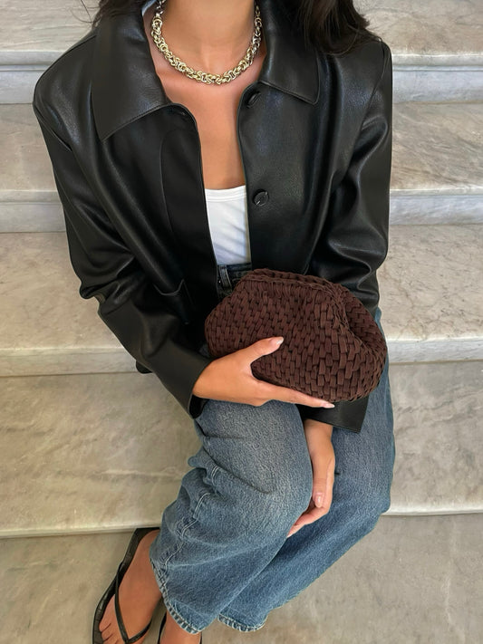 Rosy Brown קלאץ' סרוג Mona NOAM HAZAN