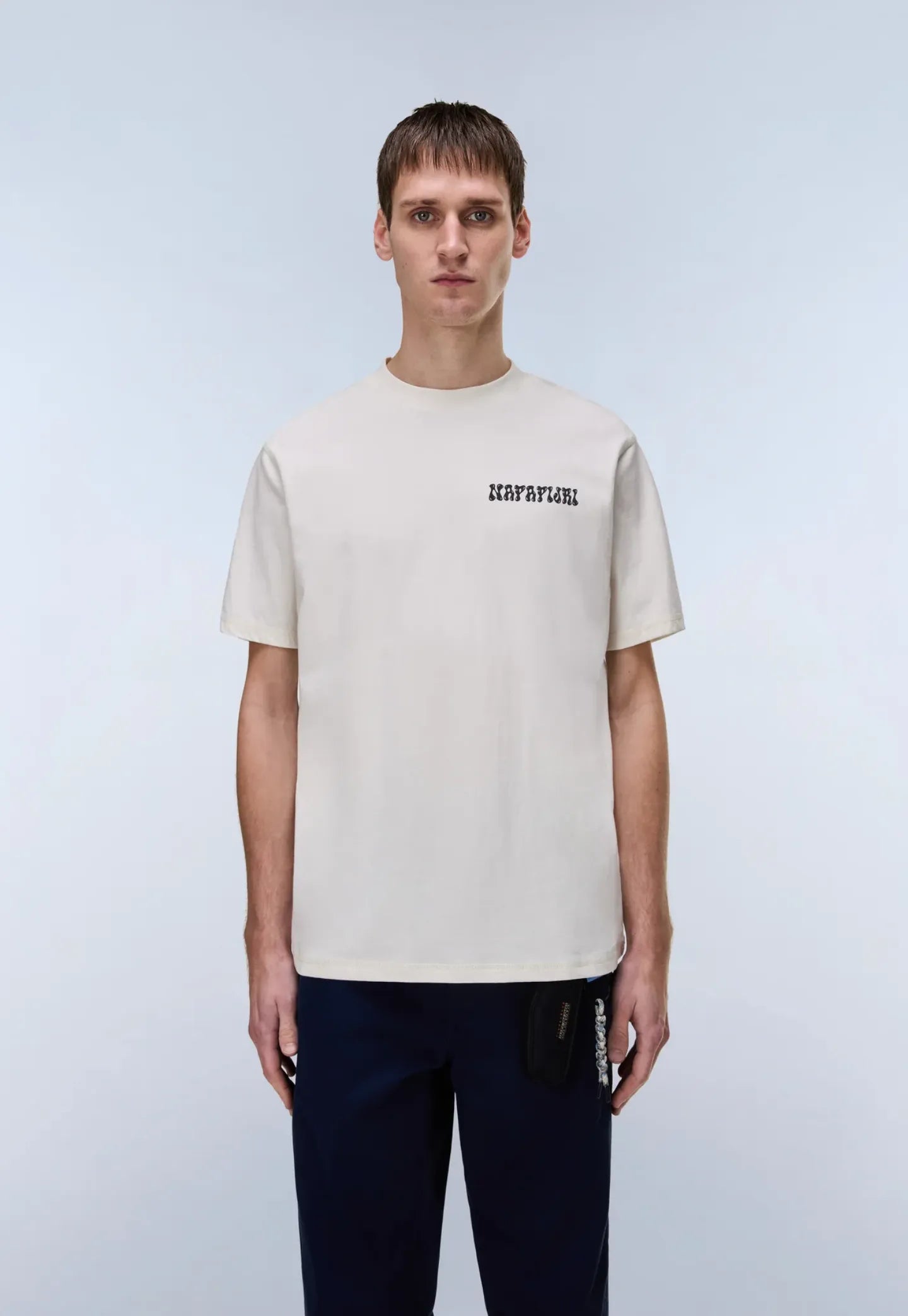 Light Gray טי שירט קצרה לגברים Sol NAPAPIJRI