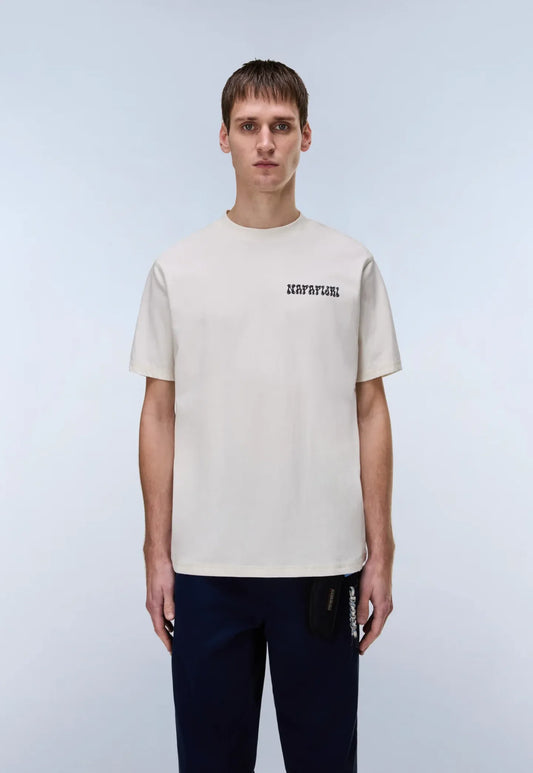 Light Gray טי שירט קצרה לגברים Sol NAPAPIJRI