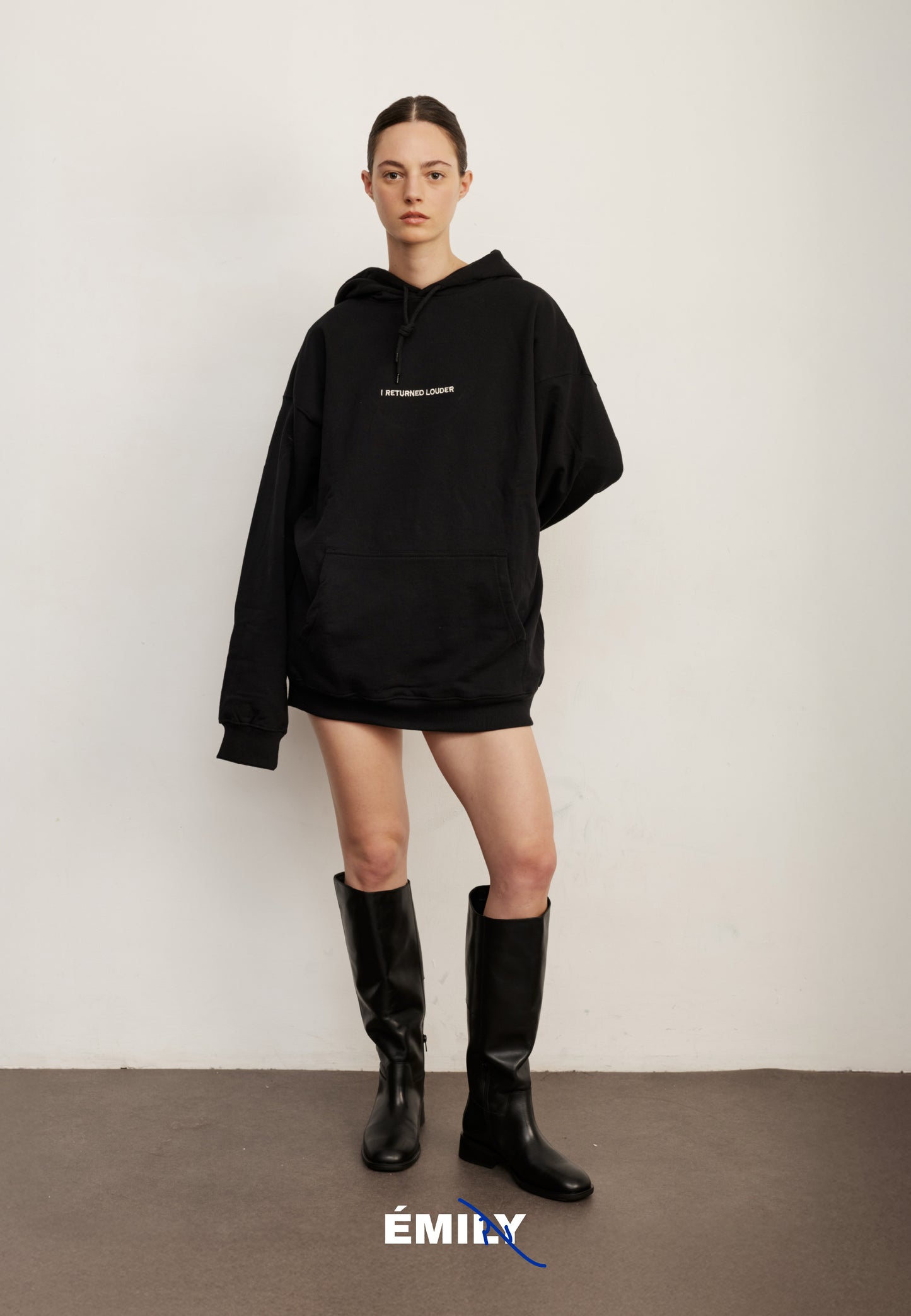 Light Gray קפוצ'ון LOUDER by Emily EMILY