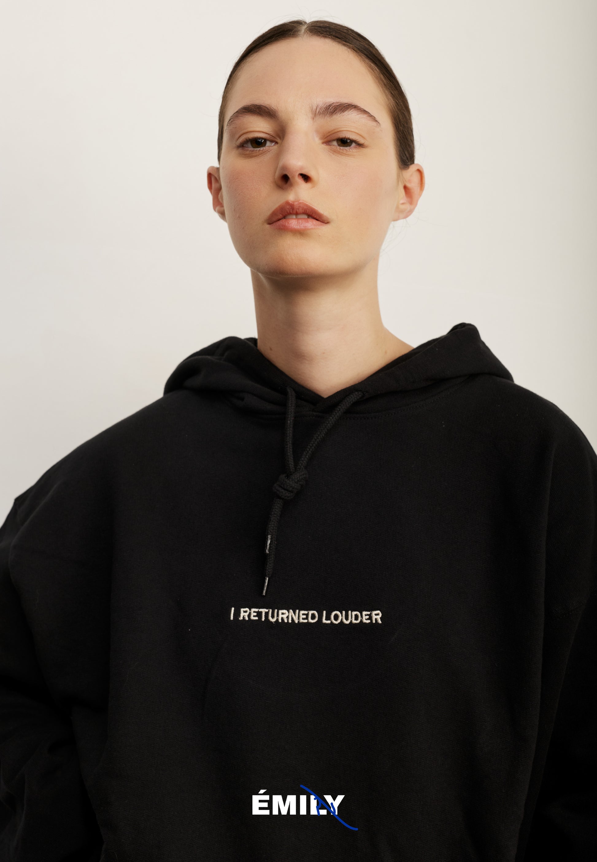 Black קפוצ'ון LOUDER by Emily EMILY