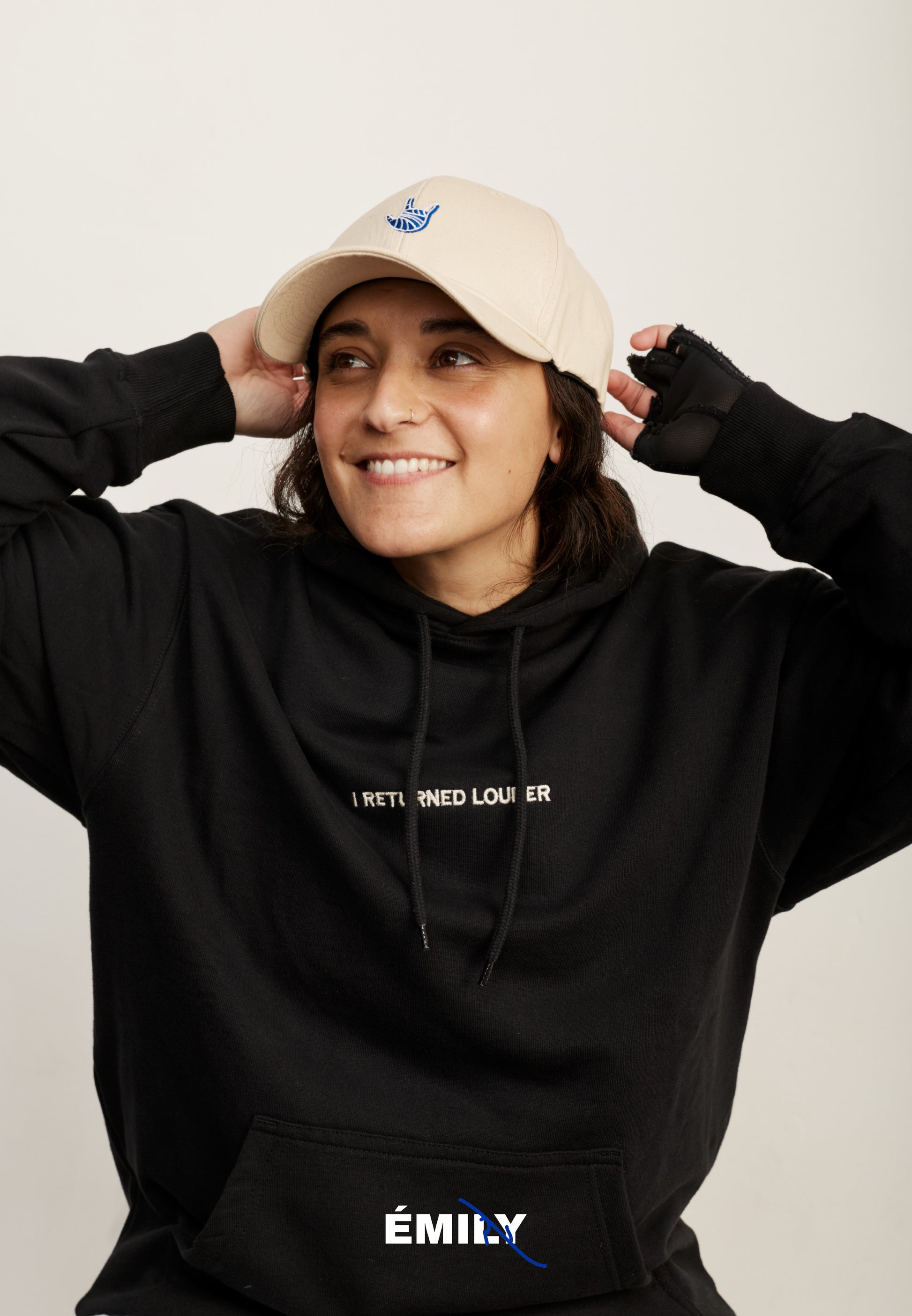 Black כובע מצחיה LOUDER by Emily EMILY