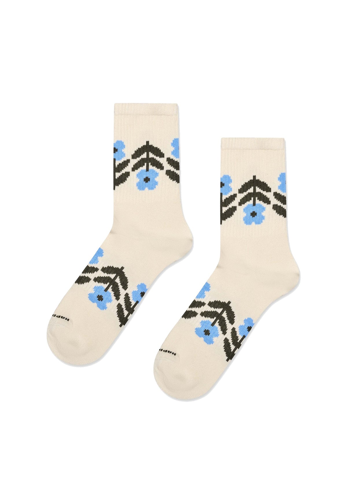 White Smoke גרבי Flower Border בגזרת סניקרס HAPPY SOCKS