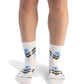 White Smoke גרבי Flower Border בגזרת סניקרס HAPPY SOCKS