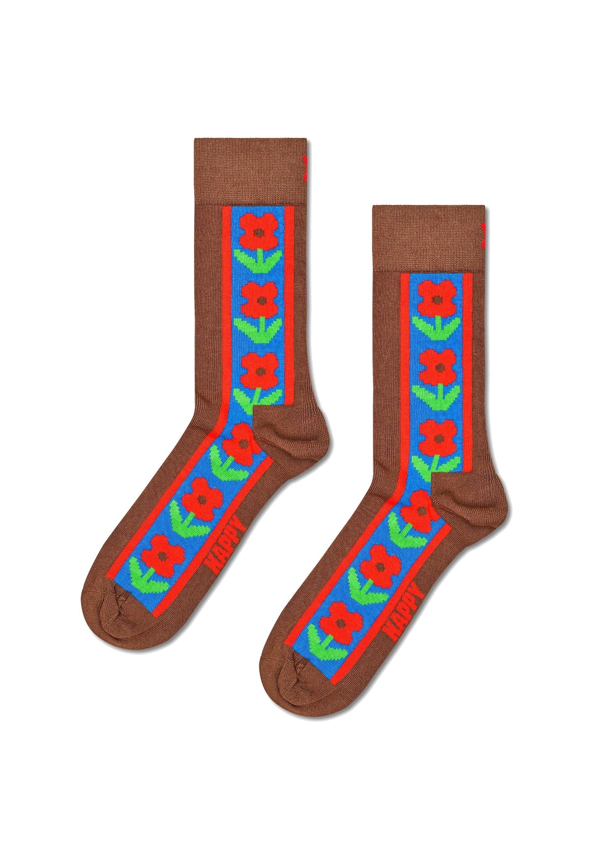White Smoke גרבי Vertical Flowers HAPPY SOCKS