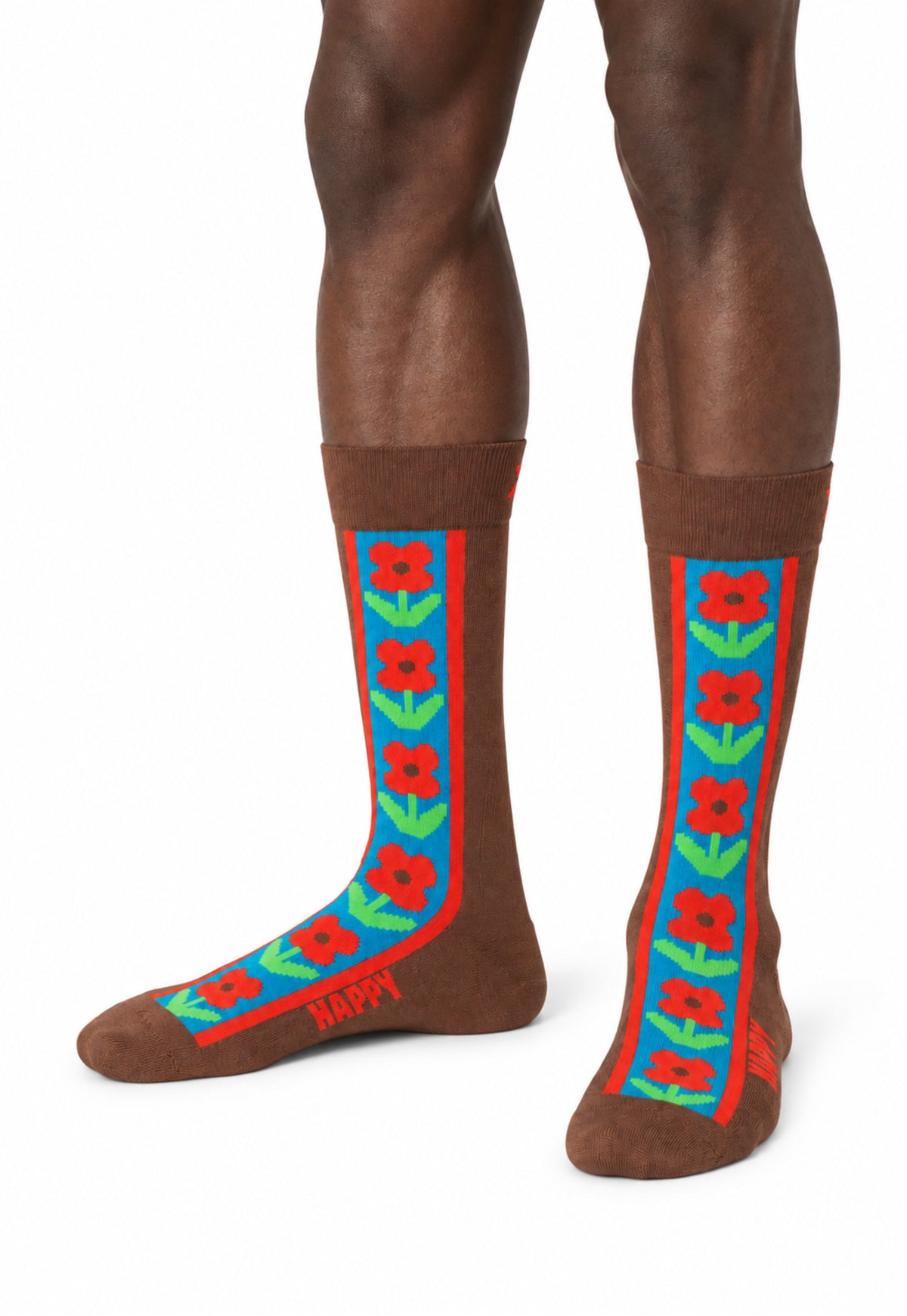 White Smoke גרבי Vertical Flowers HAPPY SOCKS