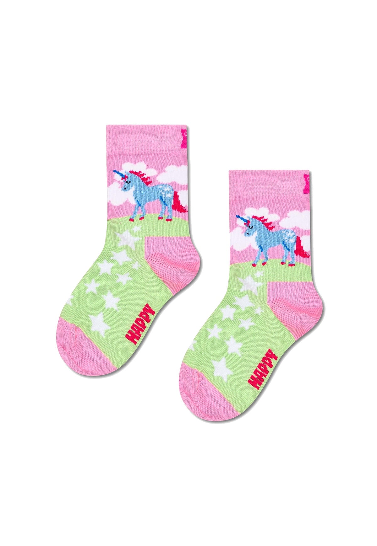 White Smoke מארז 2 זוגות גרבי תינוקות Unicorn HAPPY SOCKS