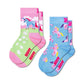White Smoke מארז 2 זוגות גרבי תינוקות Unicorn HAPPY SOCKS