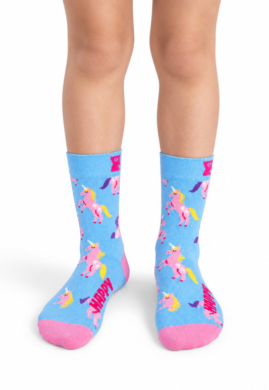 White Smoke מארז 2 זוגות גרבי תינוקות Unicorn HAPPY SOCKS