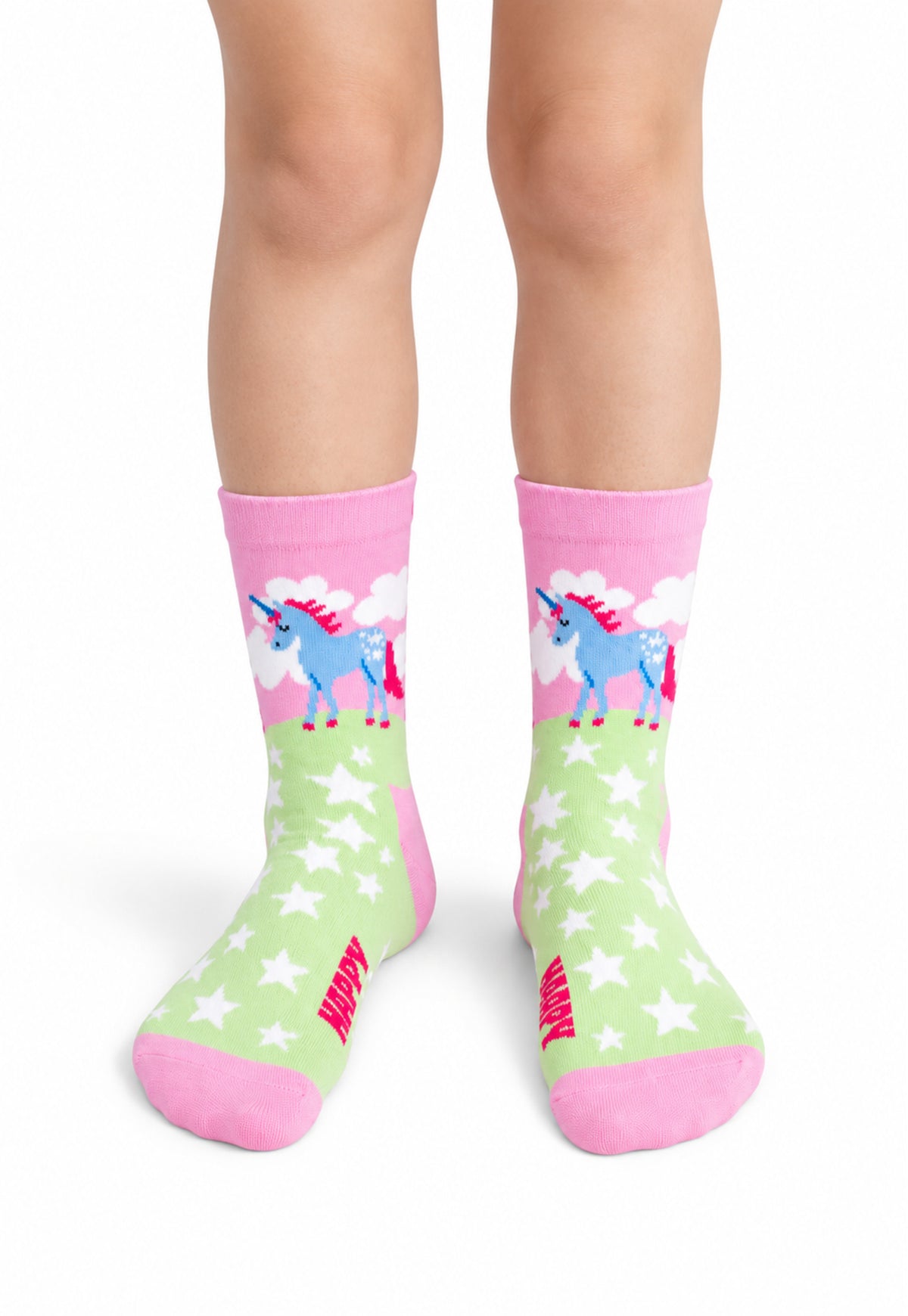 White Smoke מארז 2 זוגות גרבי תינוקות Unicorn HAPPY SOCKS