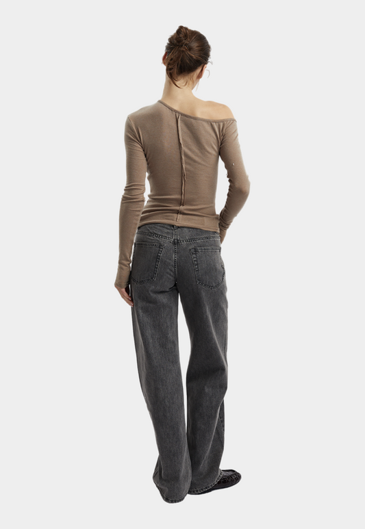 Lavender חולצת נשים Papper Off Shoulder MOTHER OF ALL