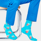 Dodger Blue זוג גרביים בהדפס פופקורן HAPPY SOCKS