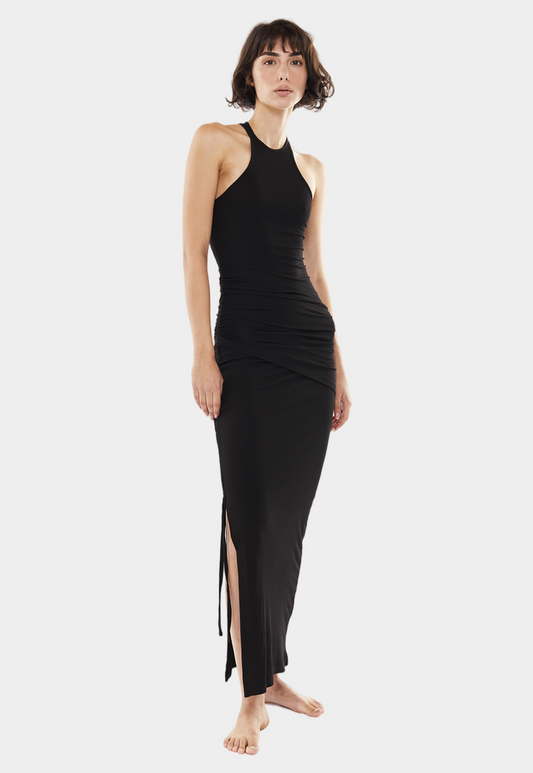 Lavender שמלת מקסי אלגנטית לנשים Ribbed draped MOTHER OF ALL