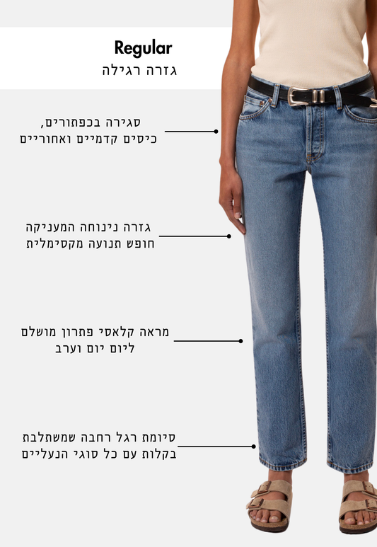 White Smoke ג'ינס ארוך לנשים Shady Sadie -  Regular Fit NUDIE