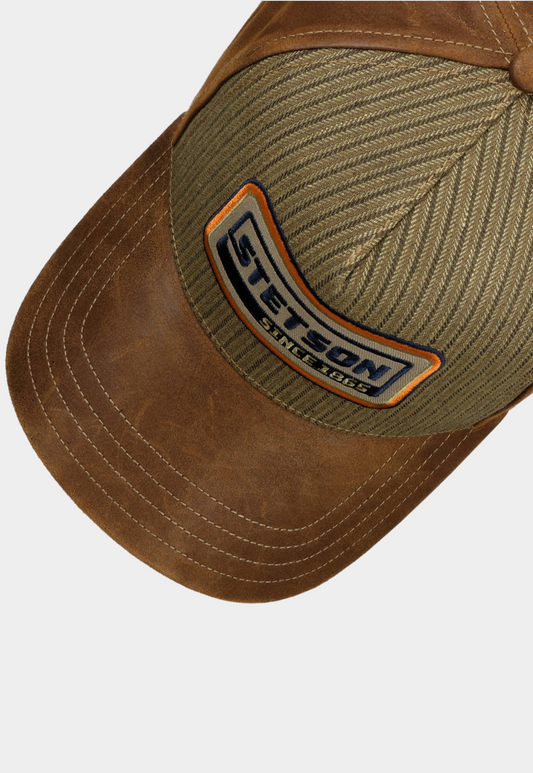 Lavender כובע מצחיה לגברים / נשים Retro Stripes Leather STETSON‎