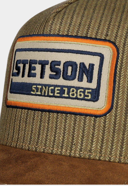 Dim Gray כובע מצחיה לגברים / נשים Retro Stripes Leather STETSON‎