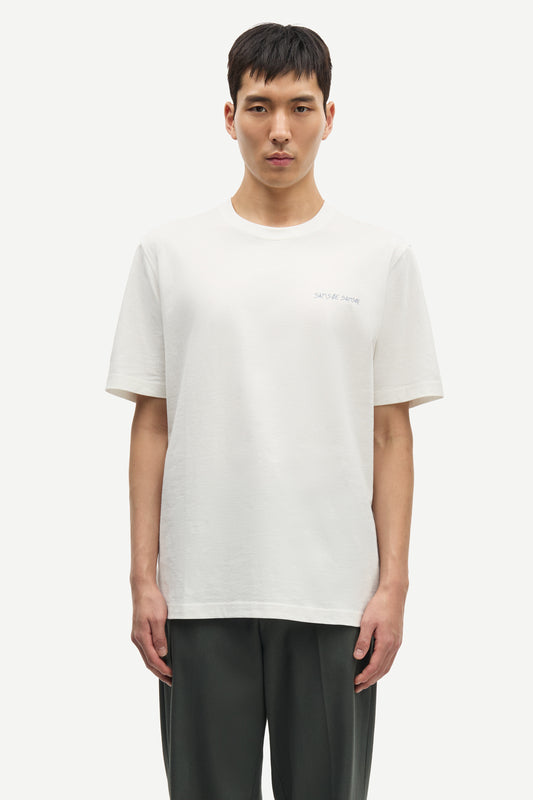 White Smoke טי שירט בייסיק מודפס כותנה אורגנית לגברים Safeast SAMSOE SAMSOE