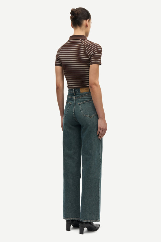 White Smoke חולצת פולו סריג אלגנטית לנשים Samia SAMSOE SAMSOE