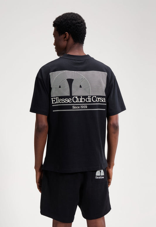 Black טי שירט קצרה לגברים Club Di Corsa ELLESSE‎