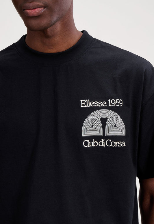 Black טי שירט קצרה לגברים Club Di Corsa ELLESSE‎
