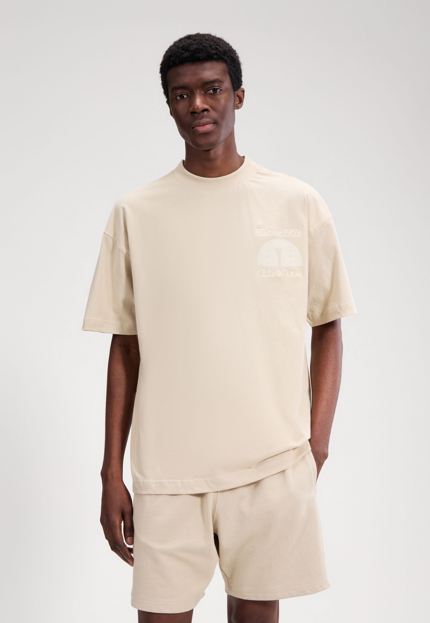 Light Gray טי שירט קצרה לגברים Club Di Corsa ELLESSE‎