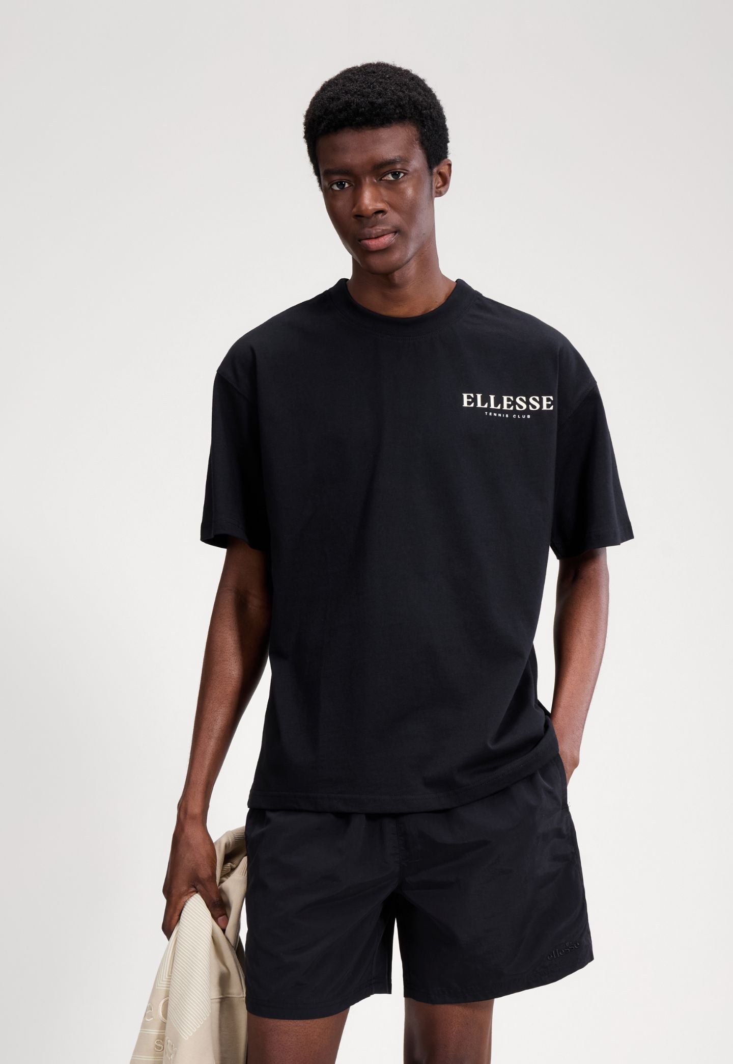 Black טי שירט קצרה לגברים Ellesse Oversized ELLESSE‎