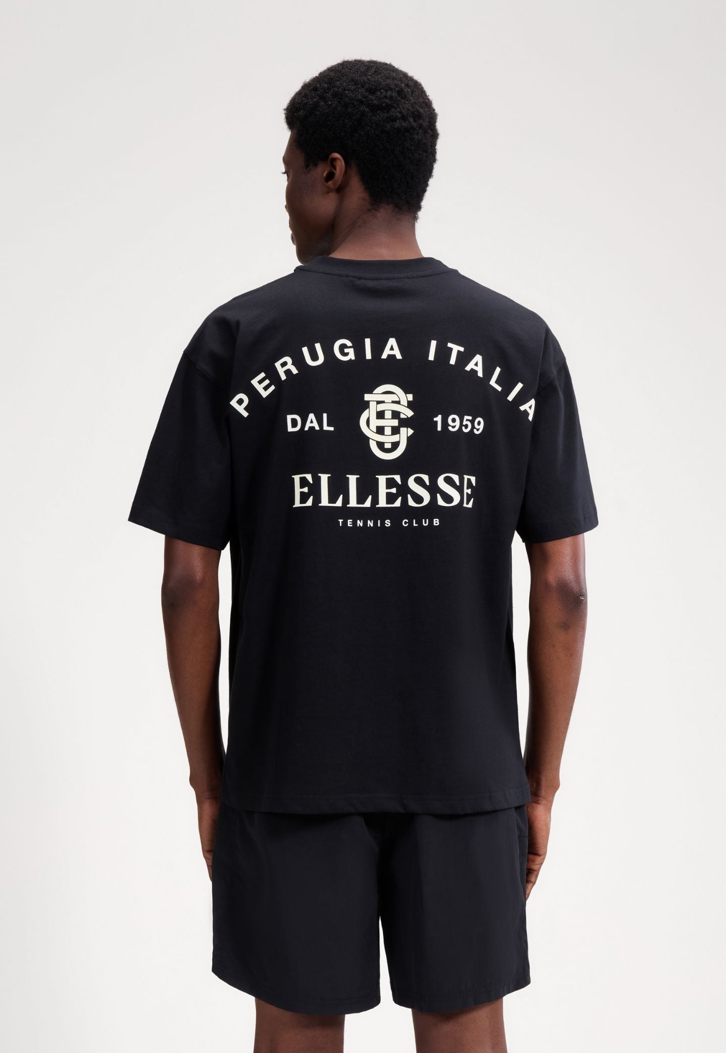 Black טי שירט קצרה לגברים Ellesse Oversized ELLESSE‎