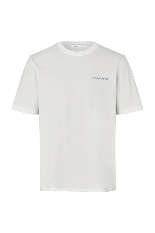 White Smoke טי שירט בייסיק מודפס כותנה אורגנית לגברים Safeast SAMSOE SAMSOE