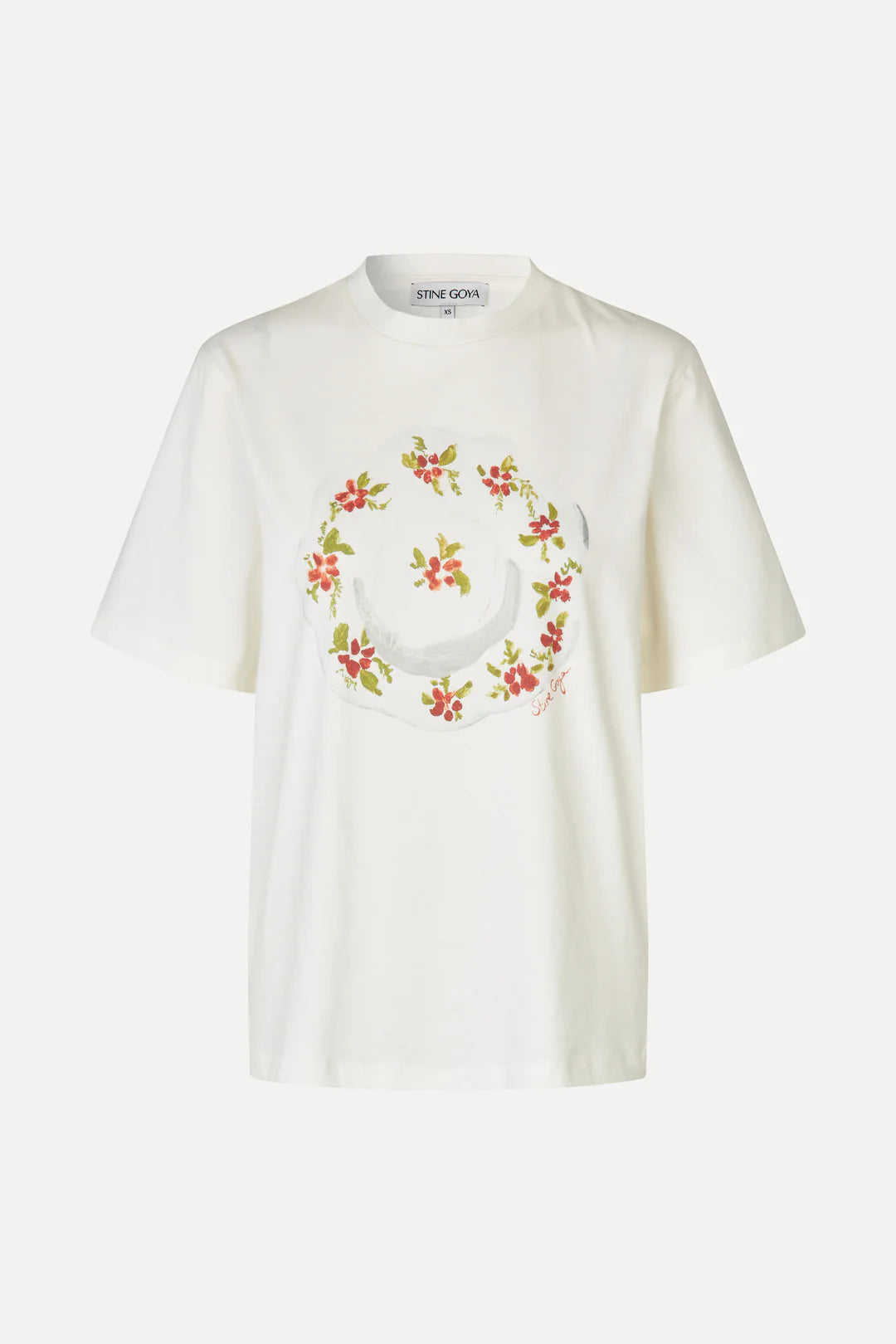 Lavender טי שירט קצרה מודפסת לנשים The Plate STINE GOYA