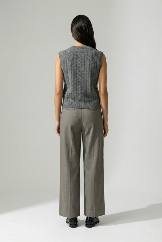 Light Gray ווסט סריג לנשים  Risemd MODSTROM