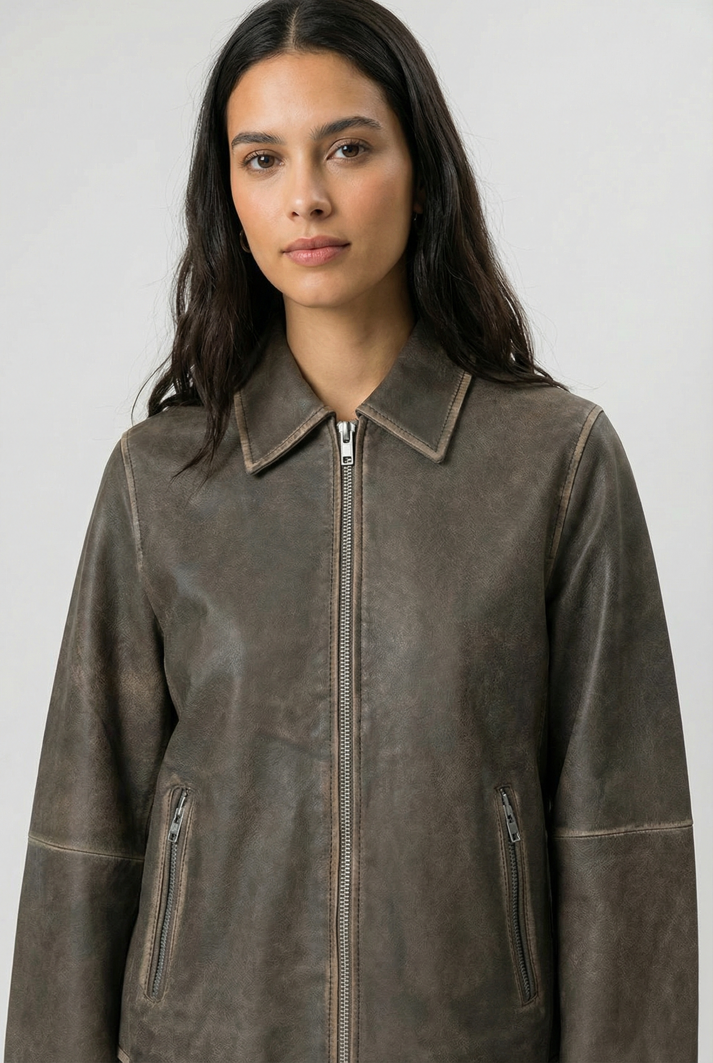 Light Gray ג׳קט עור לנשים Nima MODSTROM