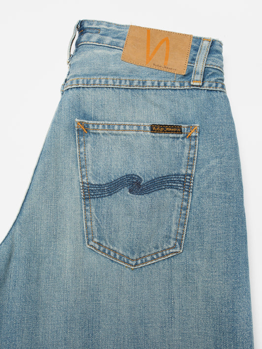 Light Slate Gray ג׳ינס ארוך רחב בגזרה גבוהה לנשים Sonic Sue NUDIE