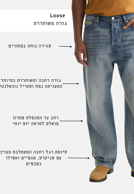 ג'ינס ארוך לגברים The Pitch -  Loose Fit