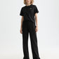 Black טי שירט קצרה לנשים Core Chest Artwork SCOTCH & SODA